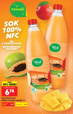 Sok Vital Fresh jabłko-mango-papaja promocja w Biedronka