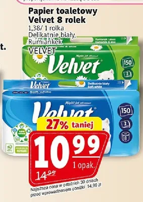 Papier toaletowy Velvet Rumianek 8 rolek promocja w Prim Market