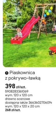 Piaskownica z pokrywo-ławką promocja w Castorama