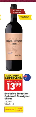 Wino czerwone Exclusive Selection Cabernet Sauvignon Shiraz promocja w Biedronka
