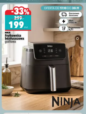 Frytkownica beztłuszczowa grafitowa Ninja promocja w Biedronka Home