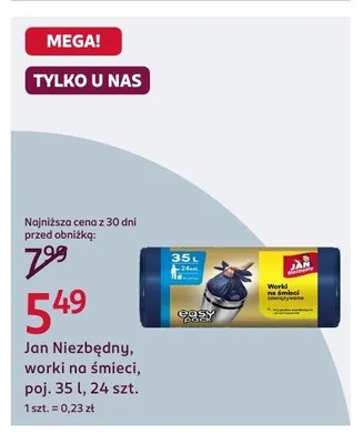 Worki na śmieci Jan Niezbędny promocja w Rossmann