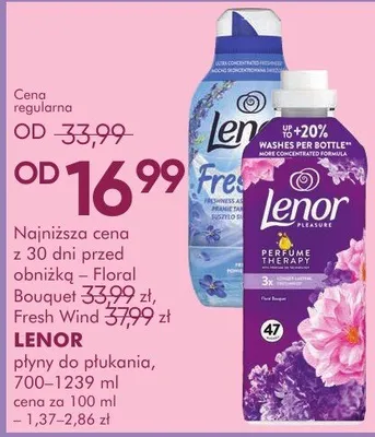 Płyn do płukania LENOR płyny do płukania, 700-1239 ml promocja w Makro