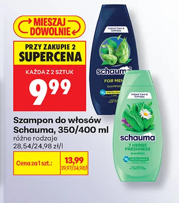 Szampon do włosów Schauma For Men promocja w Biedronka