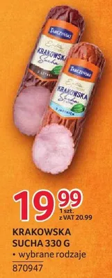 Kiełbasa Tarczyński Krakowska sucha 330g wybrane rodzaje promocja w Selgros