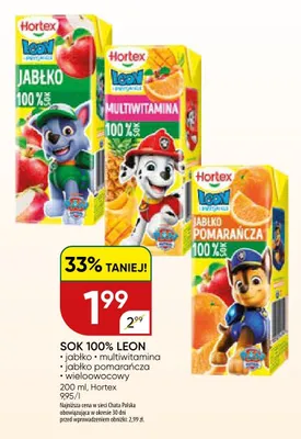 Sok 100% Hortex Leon wieloowocowy promocja w Chata Polska