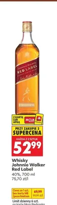 Whisky Johnnie Walker Red Label 40% promocja w Biedronka