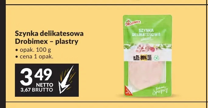 Szynka delikatesowa plastry Drobimex promocja w Makro