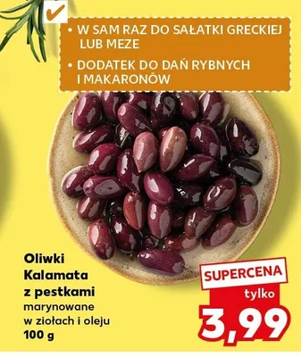 Oliwki Kalamata z pestkami marynowane w ziołach i oleju promocja w Kaufland
