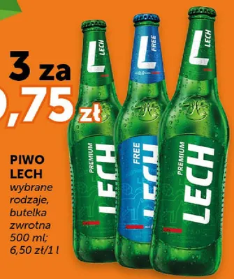 Piwo Lech wybrane rodzaje butelka zwrotna promocja w Euro Sklep