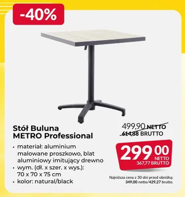 Stół Buluna METRO Professional promocja w Makro