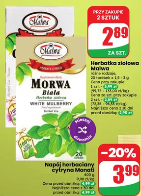 Herbatka ziołowa Malwa promocja w Dino