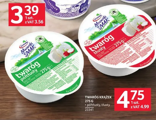 Twaróg krążek półtłusty Mazurski Smak promocja w Selgros