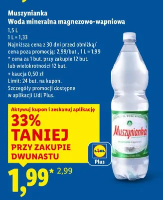 Woda mineralna magnezowo-wapniowa promocja w Lidl