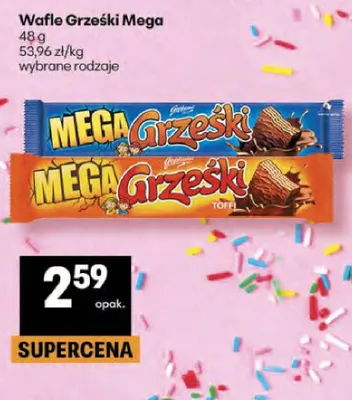 Wafel Grzeski Mega wybrane rodzaje promocja w Delikatesy Centrum