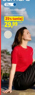 Sweter ażurowy damski z bawełny Esmara promocja w Lidl