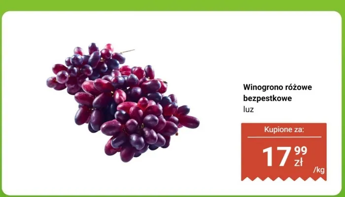 Winogrono różowe bezpestkowe luz promocja w Biedronka