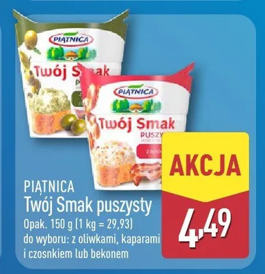 Serek Twój Smak puszysty z bekonem promocja w Aldi