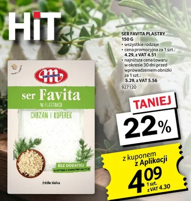 Ser favita plastry 150 g promocja w Selgros