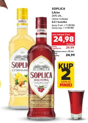 Likier Soplica, różne rodzaje (przy zakupie 2 szt.) promocja w Kaufland