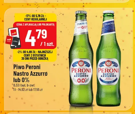 Piwo bezalkoholowe Peroni Nastro Azzurro promocja w POLOmarket