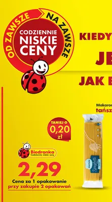 Makaron durum Spaghetti promocja w Biedronka