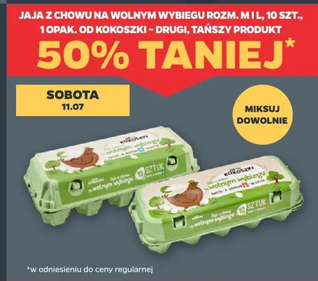 Jaja z chowu na wolnym wybiegu Od Kokoszki rozm. M promocja w Netto