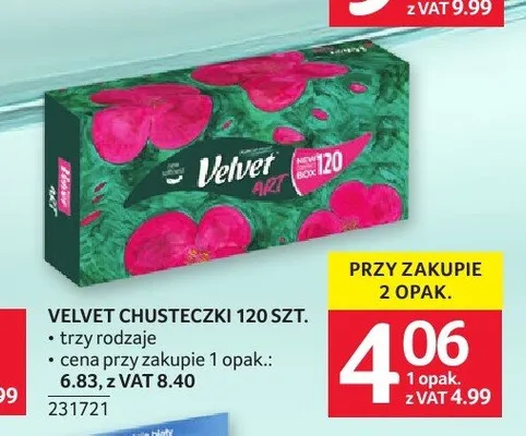 Chusteczki Velvet Art promocja w Selgros