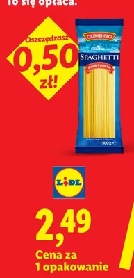 Makaron spaghetti z pszenicy durum Combino promocja w Lidl