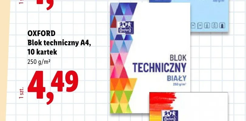 Blok techniczny A4 Oxford 10 kartek promocja w Lidl