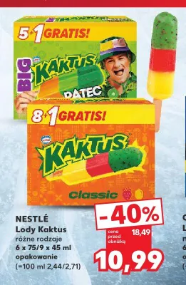 Lody Kaktus Classic Nestlé 9-pak 45 ml promocja w Kaufland
