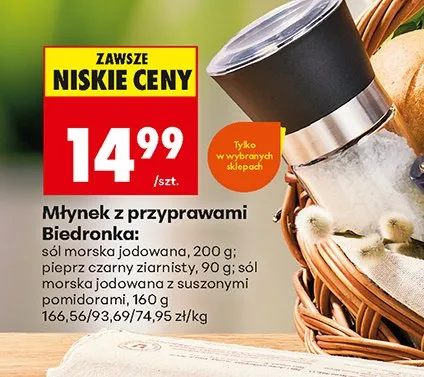 Młynek z przyprawami, różne rodzaje promocja w Biedronka