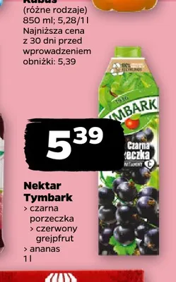 Nektar Tymbark czarna porzeczka promocja w Netto