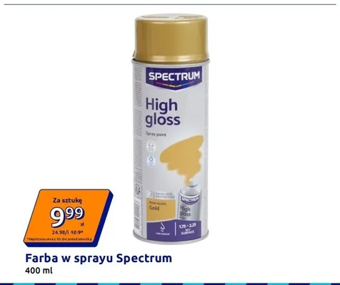 Farba w sprayu Spectrum High gloss Gold promocja w Action