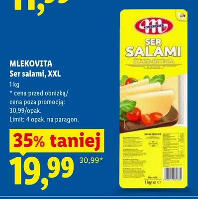 Ser salami XXL Mlekovita promocja w Lidl