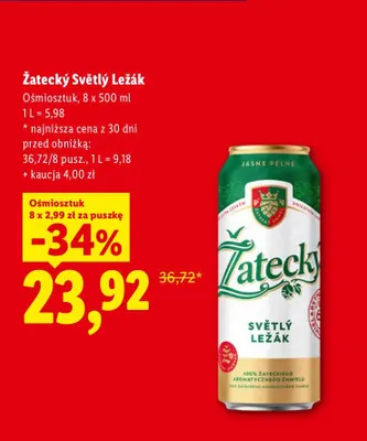 Piwo Žatecký Světlý Ležák 8-pak promocja w Lidl