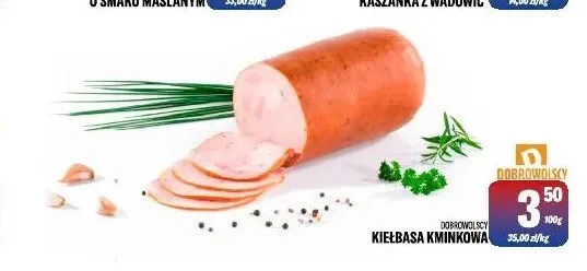 Kiełbasa kminkowa Dobrowolscy promocja w Tomi Markt