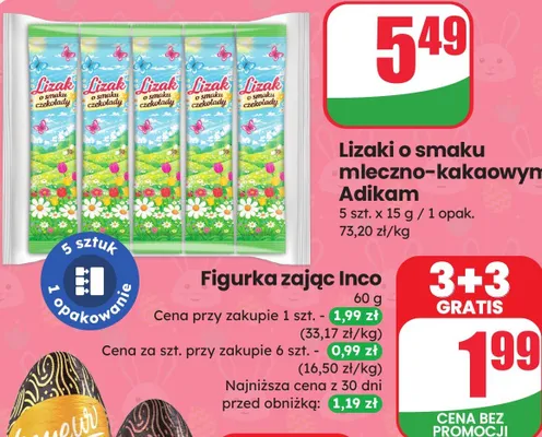 Lizaki o smaku mleczno-kakaowym promocja w Dino