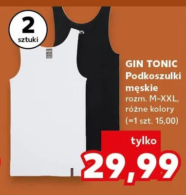 Podkoszulki męskie Gin Tonic rozm. M-XXL promocja w Kaufland