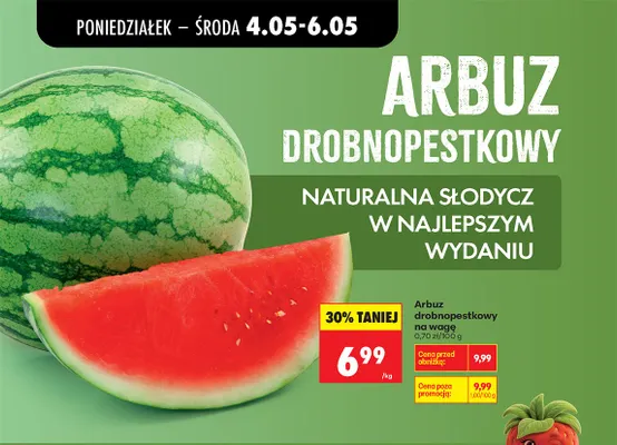Arbuz drobnopestkowy promocja w Biedronka