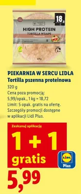 Tortilla pszenna proteinowa Piekarnia w Sercu Lidla High Protein promocja w Lidl