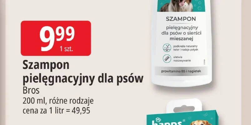 Szampon pielęgnacyjny dla psów Happs promocja w Leclerc