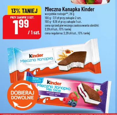 Mleczna Kanapka Kinder owoce leśne promocja w POLOmarket
