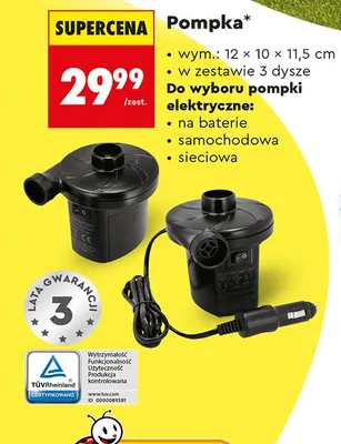 Pompka elektryczna na baterie 12x10x11,5cm promocja w Biedronka