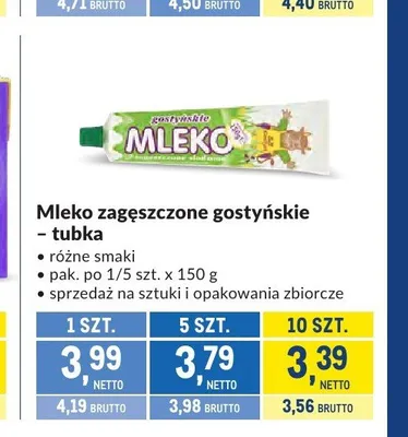 Mleko zagęszczone Gostyńskie słodzone promocja w Makro