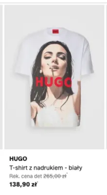 T-shirt z nadrukiem HUGO biały promocja w Lounge by Zalando