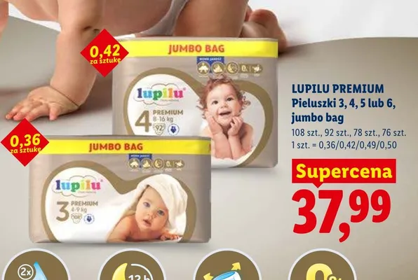 Pieluski 3, 4, 5 lub 6, jumbo bag promocja w Lidl