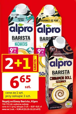 Napój roślinny Barista Cinnamon Roll Limited Edition Alpro promocja w Auchan