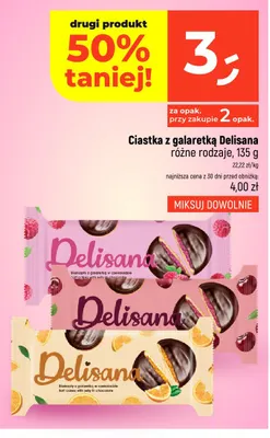 Ciastka z galaretką Delisana malinowe promocja w Dealz