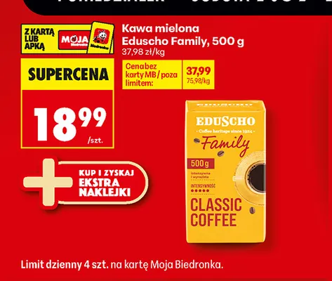 Kawa mielona Eduscho Family promocja w Biedronka
